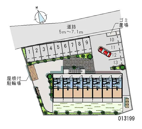 ★手数料０円★府中市西府町　月極駐車場（LP）